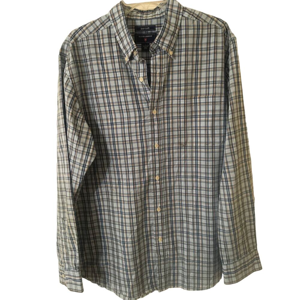 Saddlebred Easy Care L Button Down Shirt ink stains on bottom of pocket